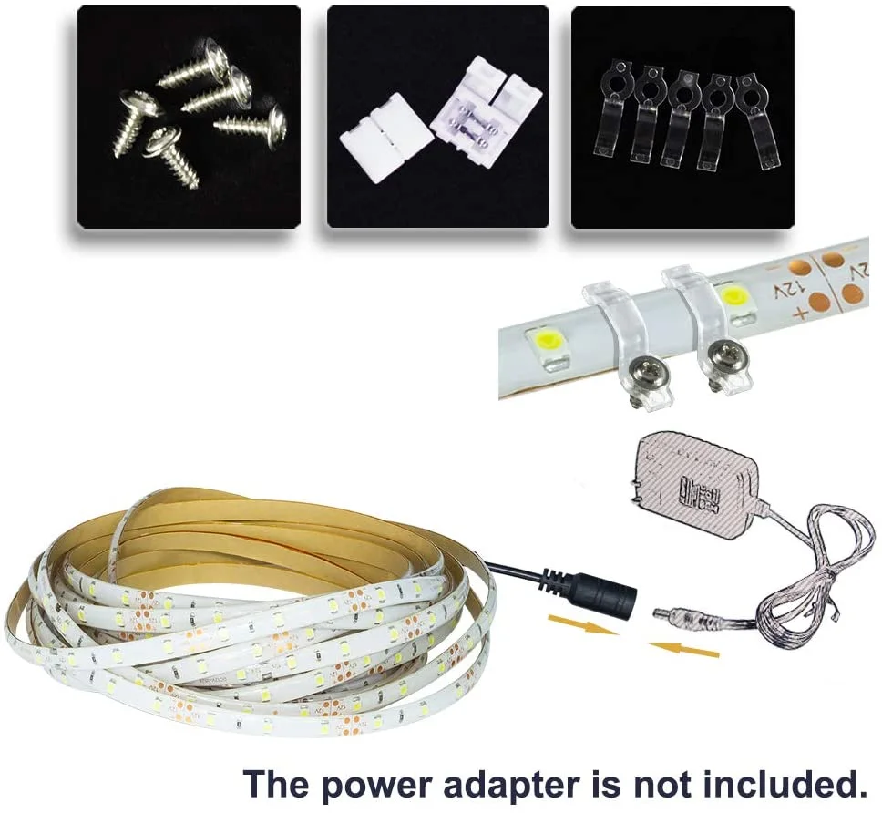 Cold White 5M 3528 SMD 300LEDs Flexible Strip Tape Light 60LEDs/M Ribbon Lamp DC 12V 16.4Ft For Home Decoration