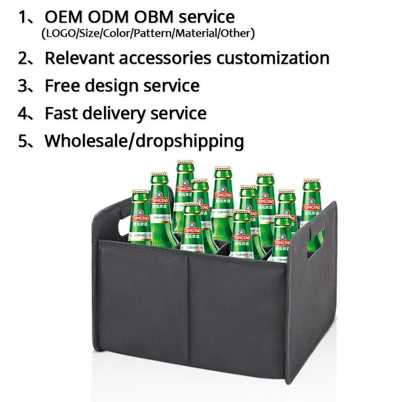 Custom Neoprene Beer Drink Cooler Bags Wine Storage Holder Carrier For Camping Bolsas Para Vinos Foldable Removable Tote Box