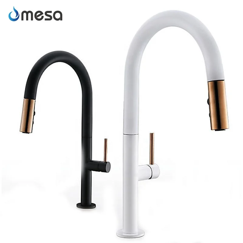 High quality pull down gold black watermark sensor touch kitchen faucet