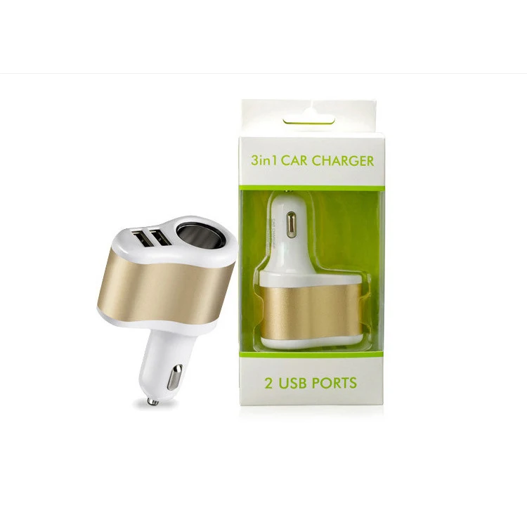 New hot sales 2 in 1Dual USB Ports  cigarette lighter 4.8A Car Charger iPhone X XS XR