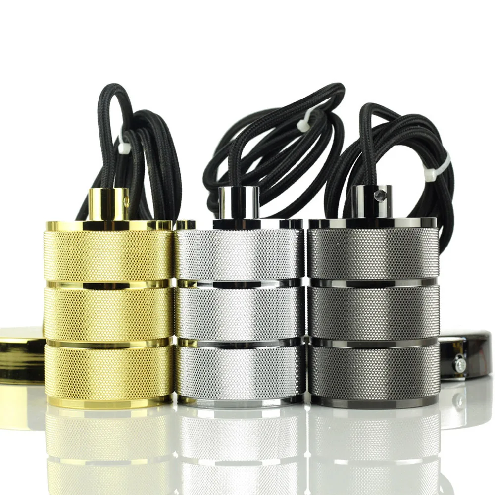 Ceiling Pendant Light Fixture Cord Kit Vintage Lamp Holder E27 Base With Braided Cloth Cable Wire