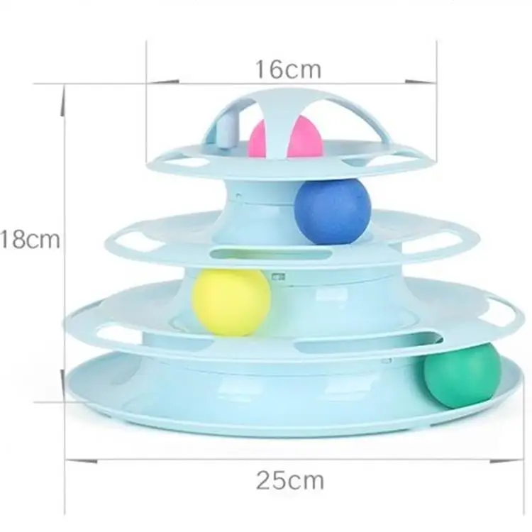 Competitive price turntable cat toy balls turntable butterfly cat toy cat toy roller 3-level turntable