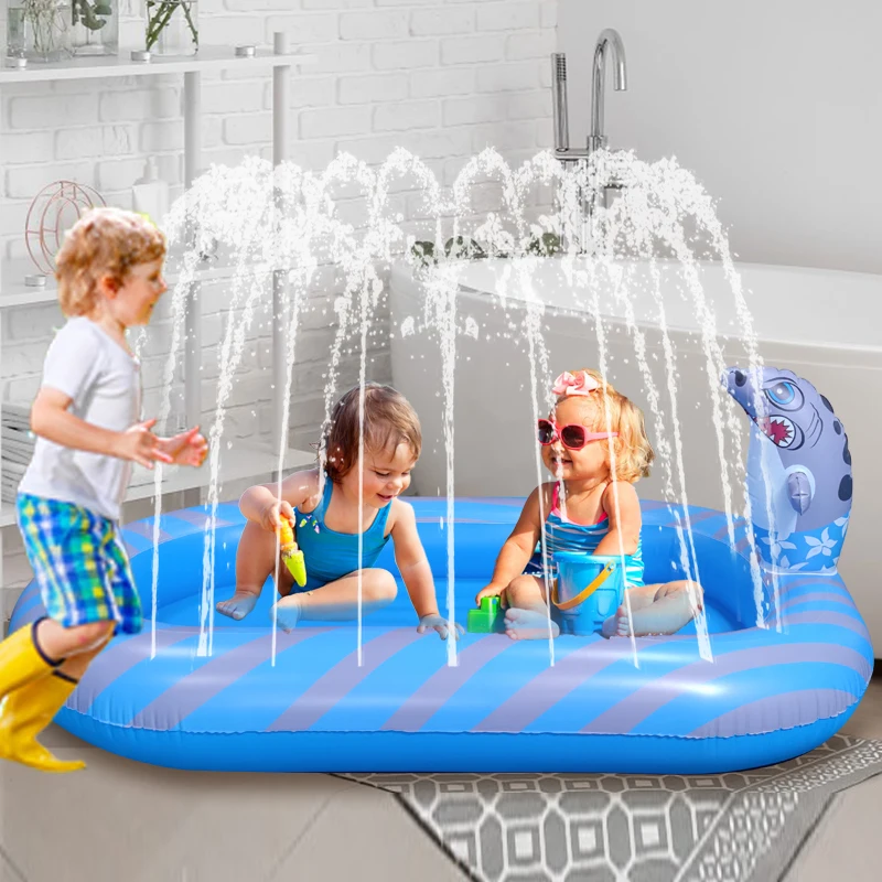 New Inflatable Dinosaur Paddling Pool Inflatable Spray Swimming Toy Dinosaur Fountain Pool