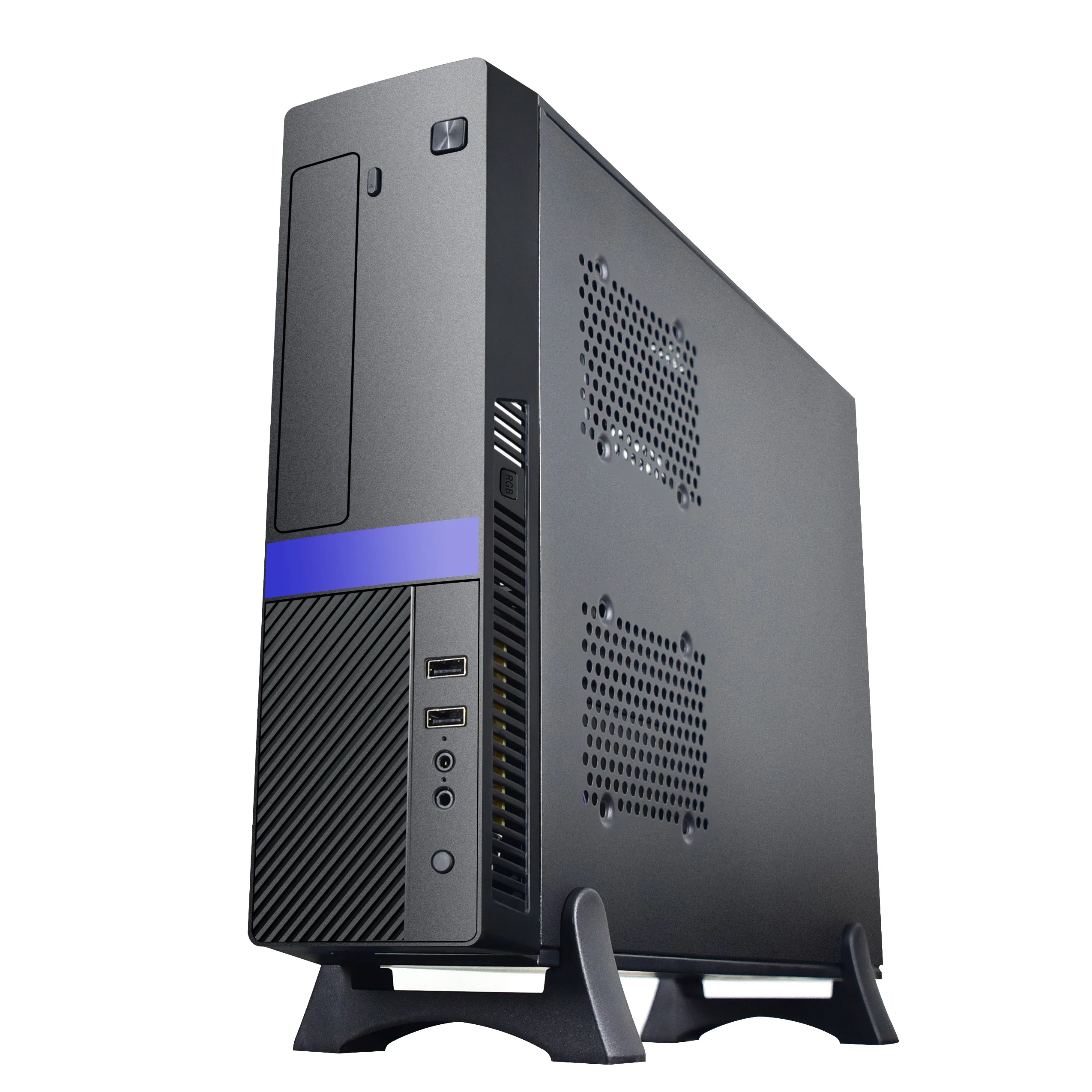 Computer Case Slim SFX Micro ATX ITX Case PC Tower Cabinet With PVC Stand