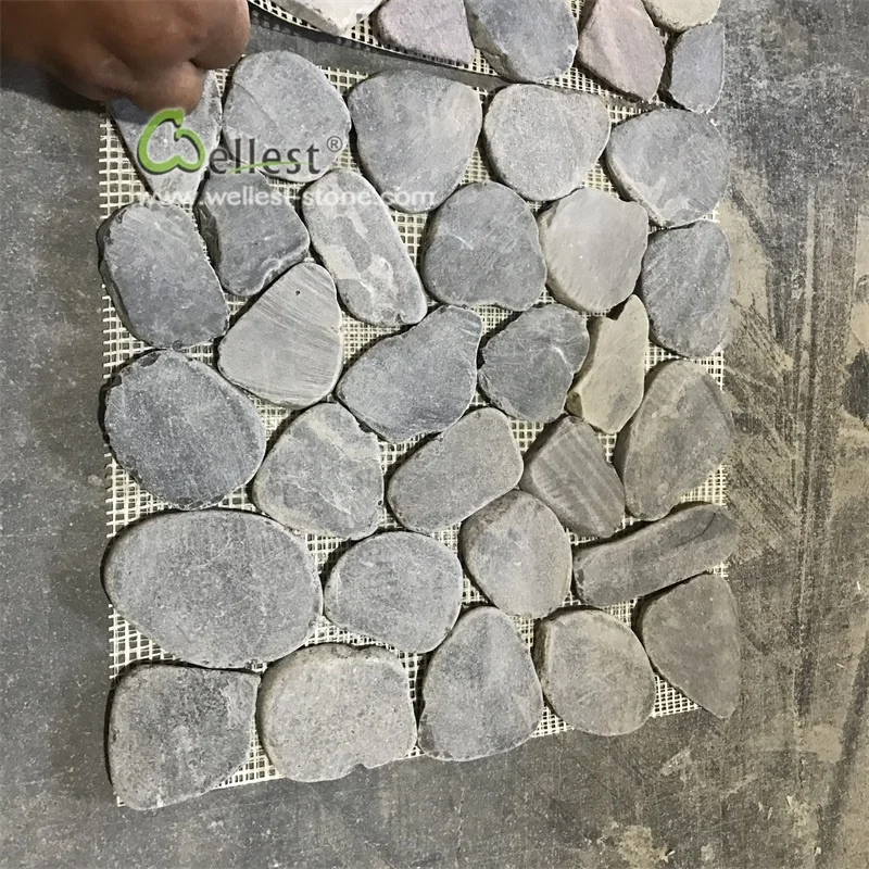 pebble stone mosaic floor mats modern style