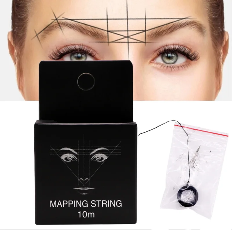 Skyey Care eyebrow Mapping String Microblading Pre Inked  Eyebrow Thread For Eyebrow Position Mapping String