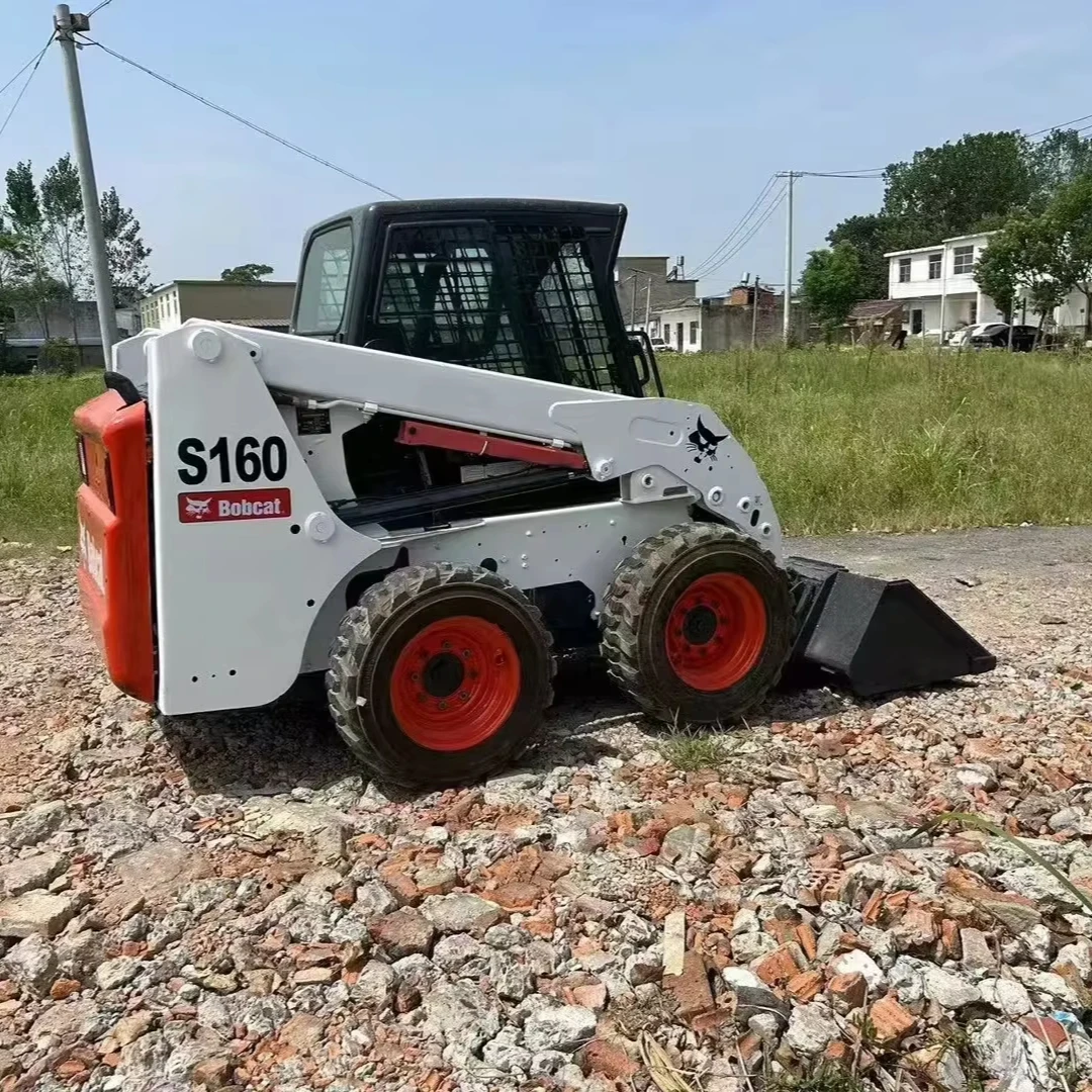 Оригинальный Подержанный мини-погрузчик с бортике Bobcat S160 Многофункциональный гусеничный погрузчик 3Ton