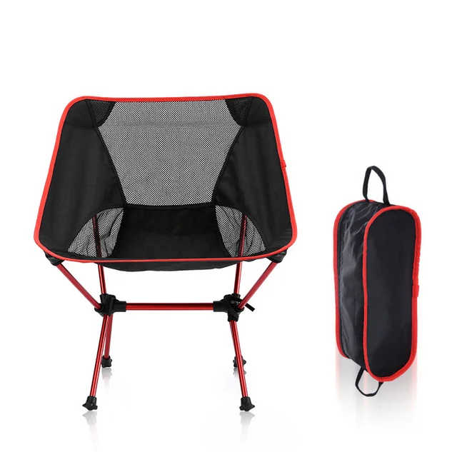 
Portable Camping Chair with Adjustable Height Compact Ultralight Folding Backpacking Quad Chairs with Carry Bag 