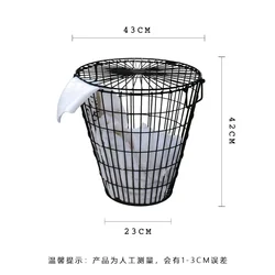 gold laundry Basket, Loft style design metal Dirty clothes storage basket,