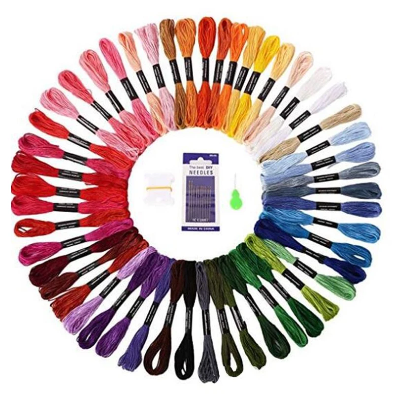 24/50/100 Skeins Premium Rainbow Color Embroidery Thread with Cotton for Cross Stitch Threads Bracelet Yarn Craft Thread