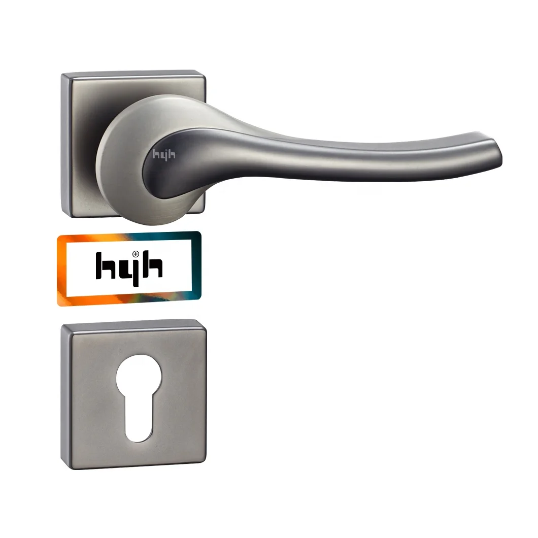 Guangdong-hyh hardware Zinc Inside Elegant Villa Main Rose Italian Interior Gold Square Door Handle
