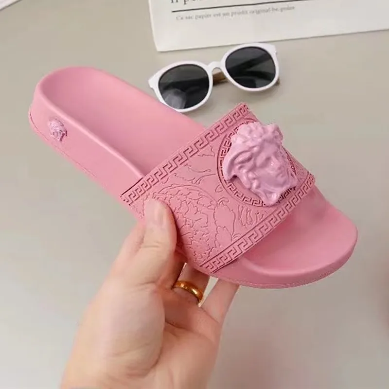 Hot Sale Pvc Shoes Women Platform Sandal with Head Ornament One-piece Non-slip Beach Comfortable Casual slippers for Women