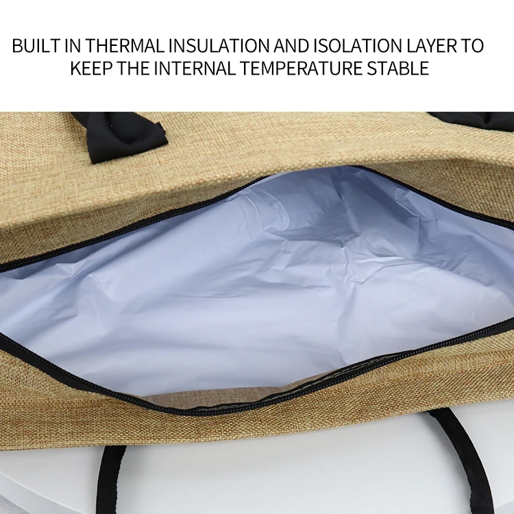 Custom Waterproof Jute Bag With EPE Film High Quality Custom Logo Printed Eco Friendly Jute Beach Tote Bag For Seafood