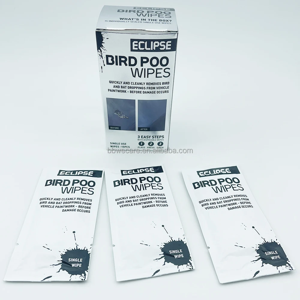 Eco Friendly Cleaning Wipes Remove Bird Poo In Car Surfaces Light And Portable Cleaning Wipes for Car Care Cleaning