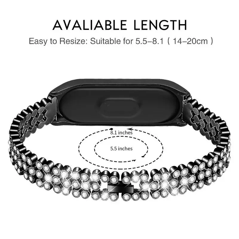 OULUCCI 2019 Elegant stainless steel watch bands stainless steel Band For Xiaomi Mi Band 4 3 Metal Watch Strap