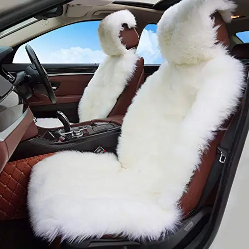 Накидка на переднее сиденье автомобиля Rownfur зимняя длинная меховая накидка из овчины 1