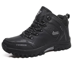 High Top Outdoor Keep Warm With Cotton Waterproof Hiking Shoes For Men