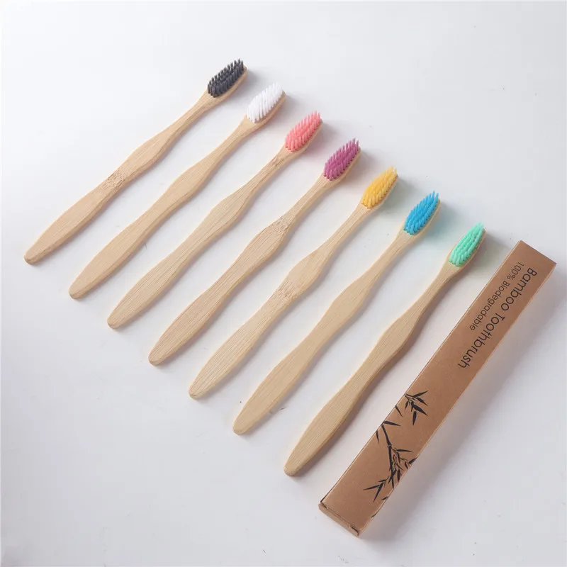 Hotel Disposable Toothbrush Bamboo Charcoal Soft Bristled Toothbrush Bathroom Items For Toothbrushes