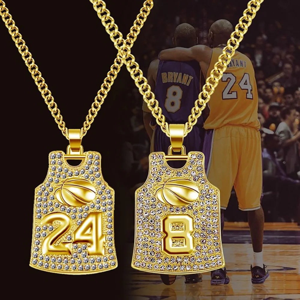  New Basketball Commemorative Kobe Necklace No. 24 And 8