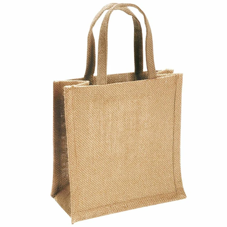 Wholesale custom promotional reusable gift hemp tote jute shopping bags