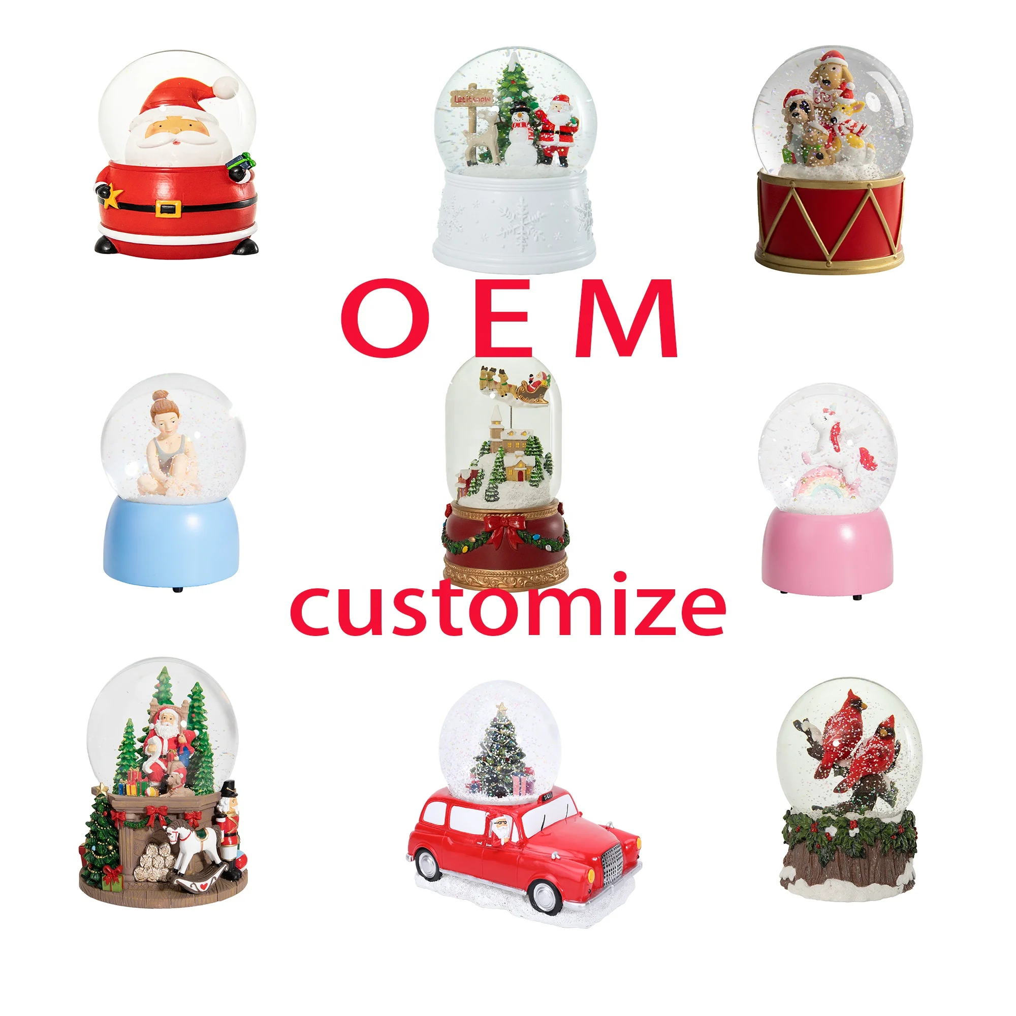 OEM custom resin dome cheap water globes glass music festival snow globes