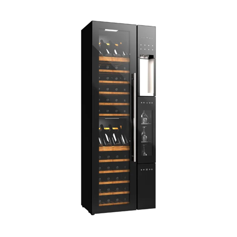 112 Different temperature double door dual zone red wine cooler for prefect wine experience