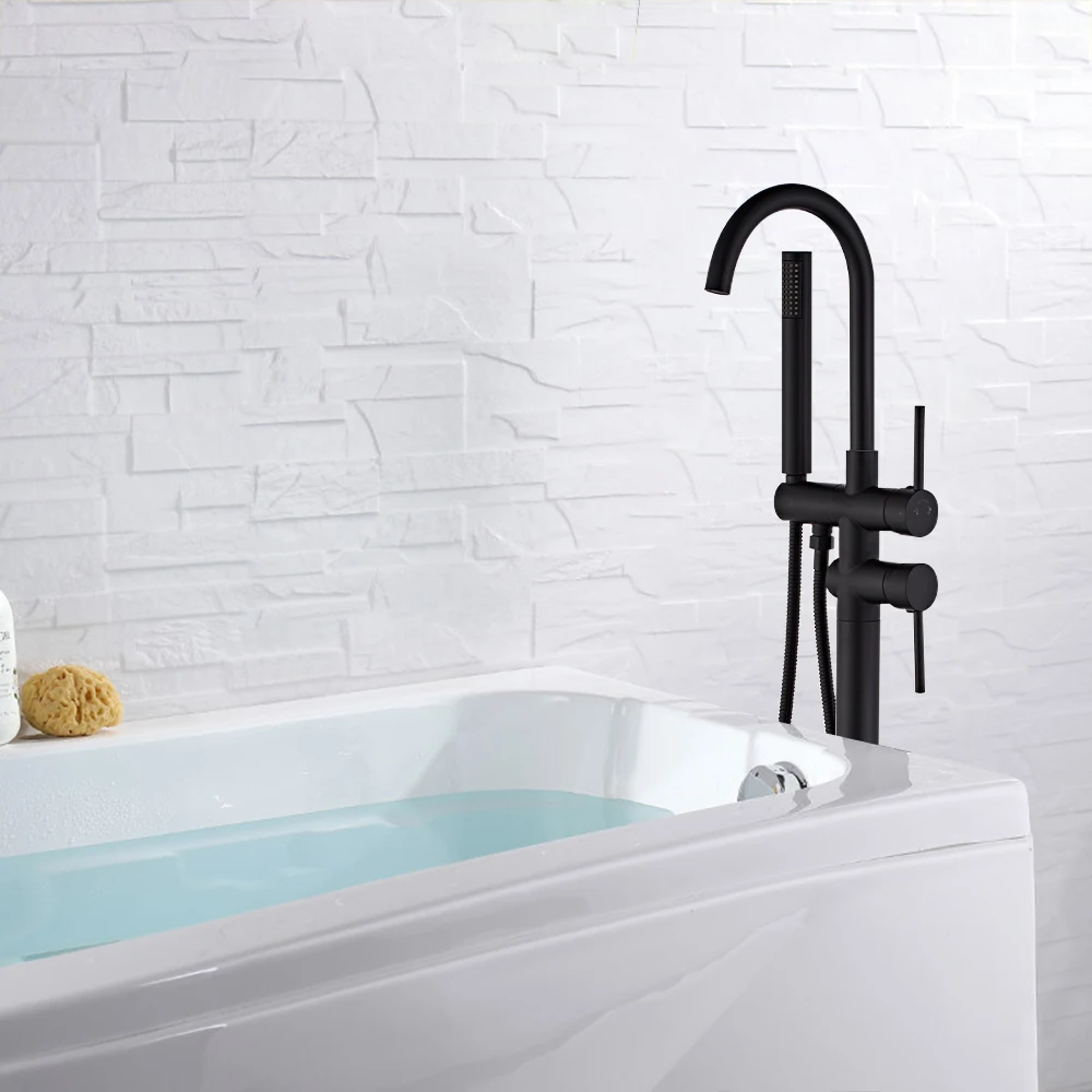 Yundoom OEM Ducha Floor Stand Bathroom Faucet Accessories Rain Spinning Shower Head Hand Heater Mixer Set