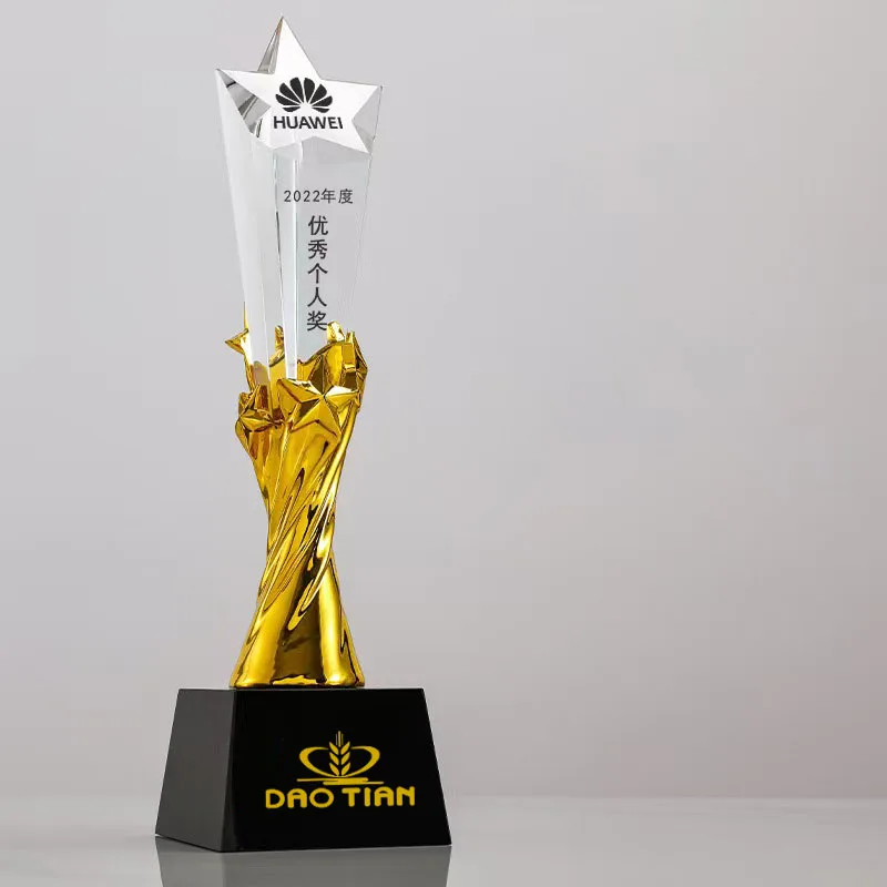 Champion Drop Shipping Wholesale High Quality K9 Diamond Tops Customized logo Engraved Crystal Trophy Award for Souvenir