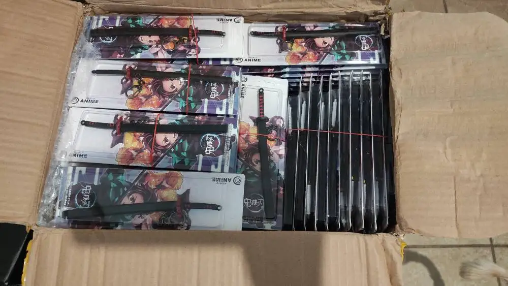 demon slayer Metal katana swords toy keychains Kamado Tanjirou Nichirin Blades cosplay ornament for students school bag pendant