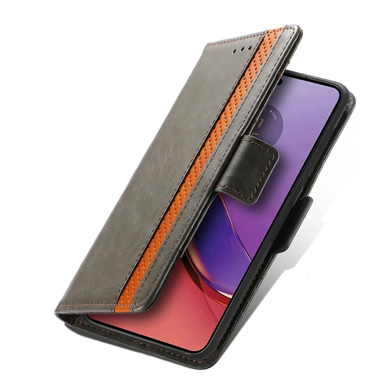 PU Leather Credit Card Holder Magnetic Stand Flip Cover Phone Case For Motorola G14 G54 G84, For Moto EDGE 40 NEO wallet case
