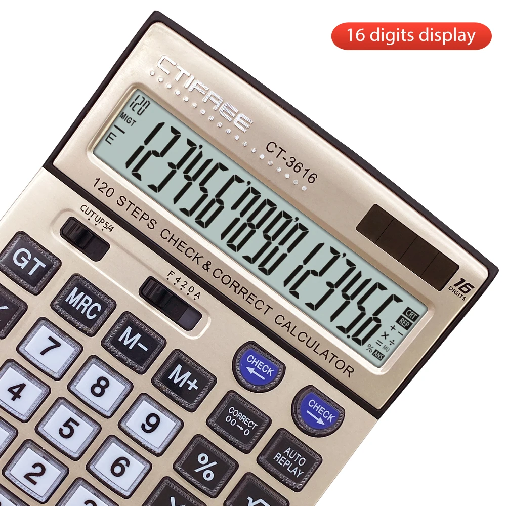 Desktop Calculators Office Supply Dual Power Calculadora Solar 16-Digit Electronic Cheap Solar Power Calculator Beauty