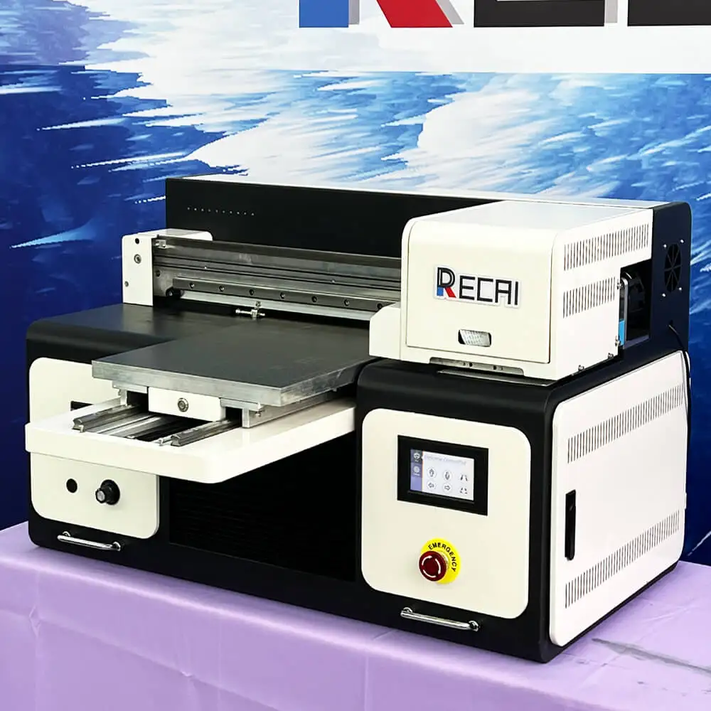 2021 RECAI New Automatic UV DTF Sticker Printer AB Film Printing Machine for Any Shape Objects with 2 DX8 Printheads for Epson