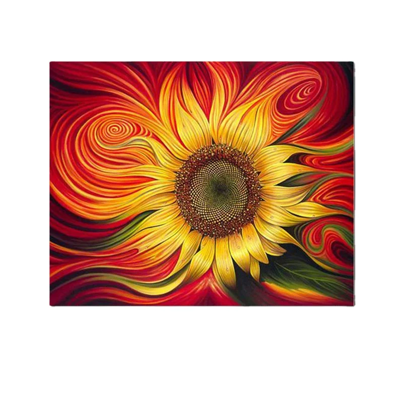 Wholesale Digital Oil Painting Colorful Sunflower Acrylic Paint By Number Kit