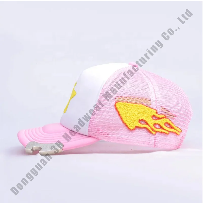 5 Panel Foam Trucker Cap Custom Embroidery Logo Baseball Cap With Bottle Opener Hats