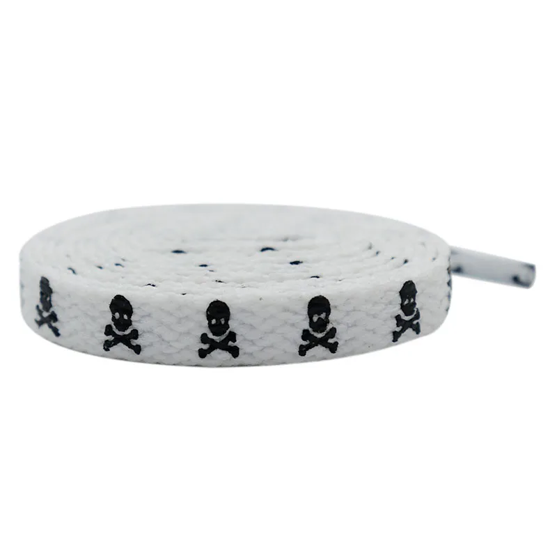 Weiou Manufacturer Shoe Accessorize High Quality Polyester Skull And Crossbones Printed Shoelaces Match jumpmans Shoes