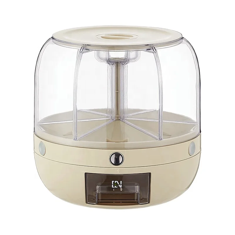 Cereal Lentil Dispenser Rotating Grain Dispenser Storage For Home Kitchen With 6 Compartments