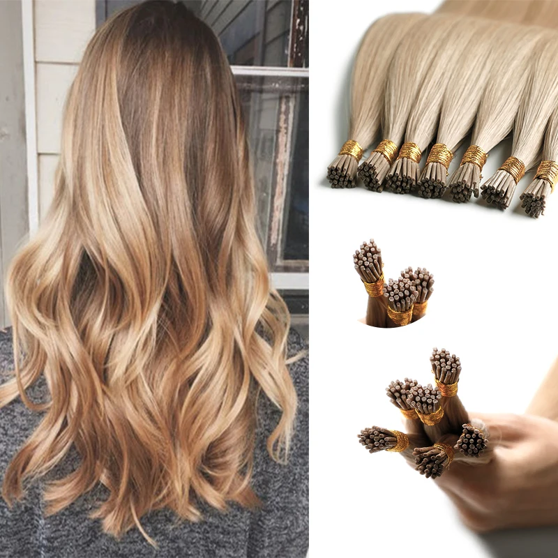 Double Drawn Raw Material Flat I Tip Bone Straight Keratin Human Hair Extensions Real Human Hair 1g