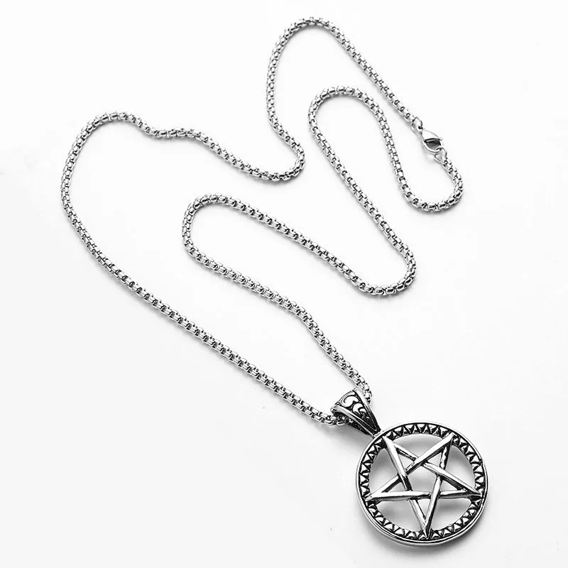 Pentacle Necklace Neutral Pentagram Necklaces Wholesale Stainless steel Amulet Jewelry