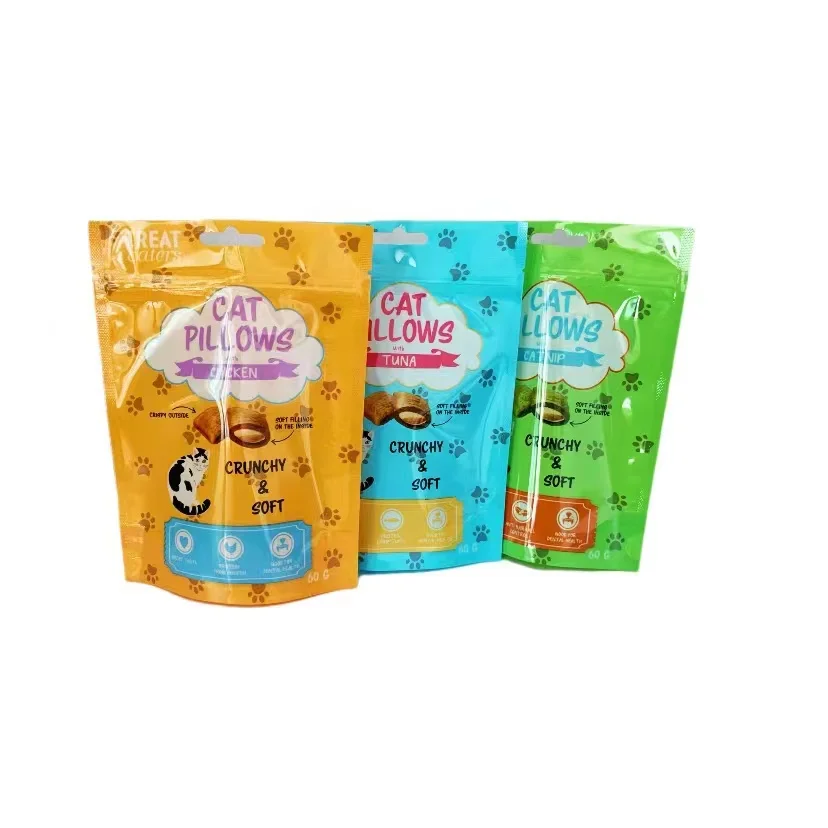 Custom Printed Smell Proof Ziplock Mylar Edible Bag Gummy Packaging Cat Dog Food Packaging Snacks Packaging
