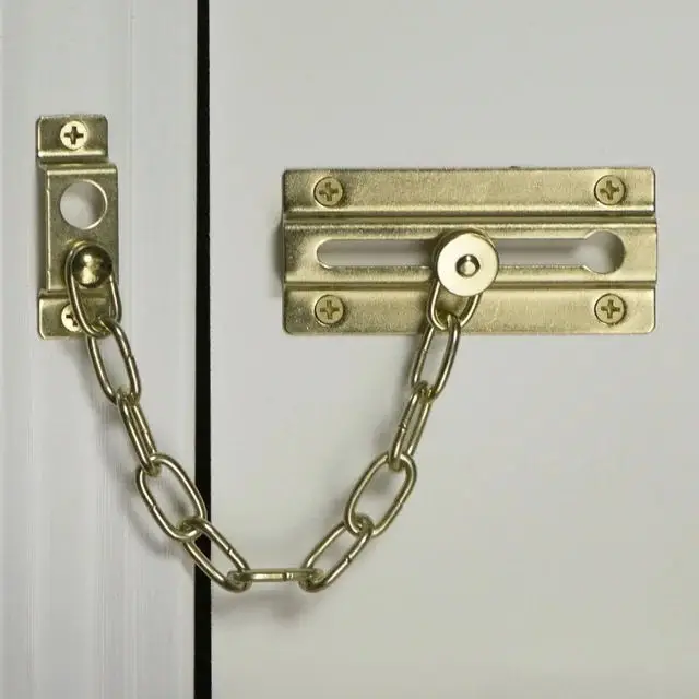 Factory Direct Heavy-Duty Brass Door Latch Home Hotel Security Door Chain