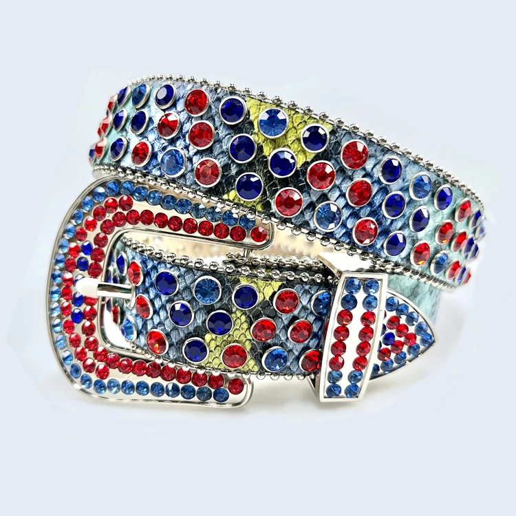 Western Cowgirl Cowboy Bling Bling Rhinestones Belt Jeans Diamond Studded Designer Rhinestone Belt