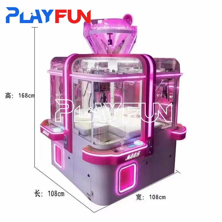 4 players bill acceptor   full metal    gift toy taxi  doll catcher black  claw crane game prize vending  Machine for sale