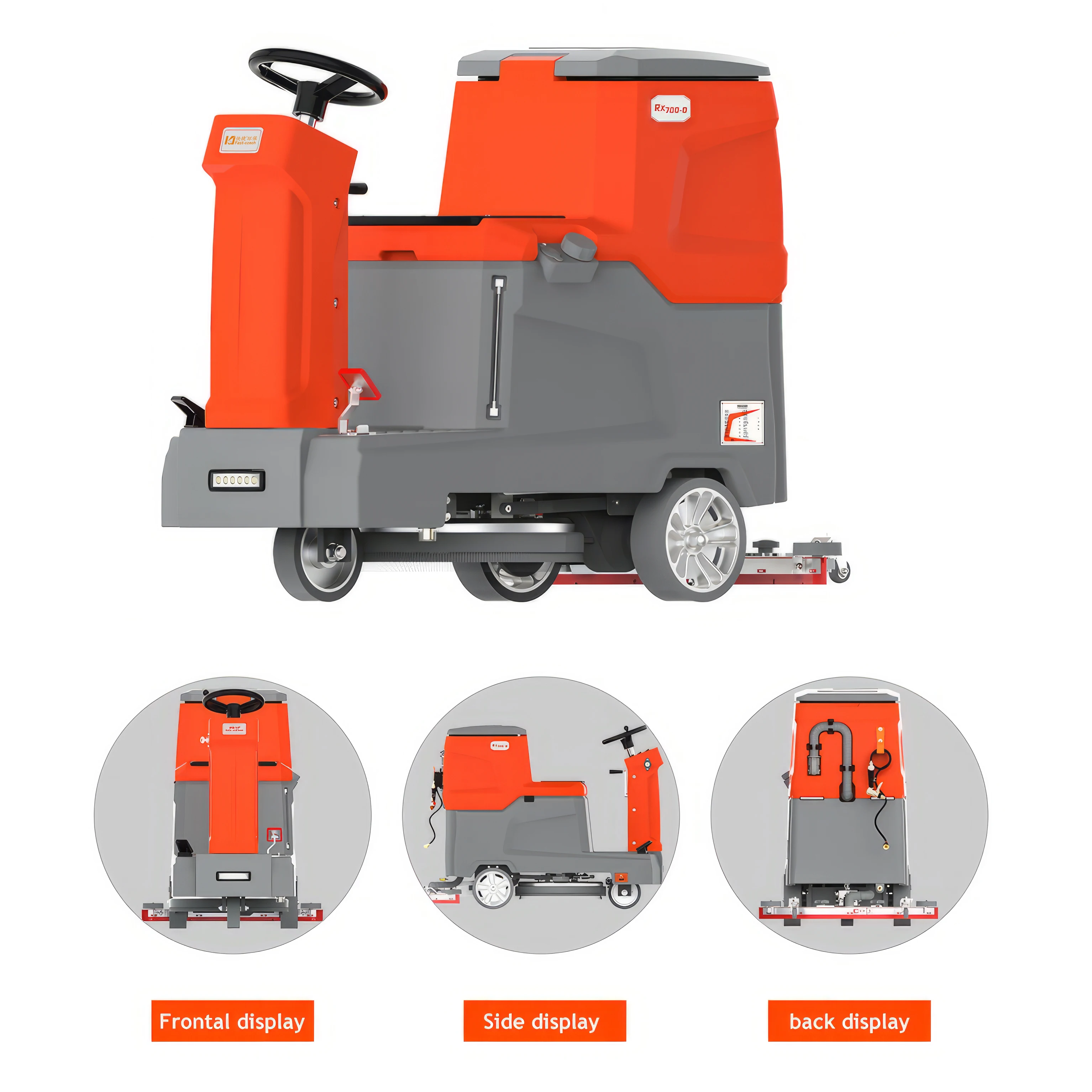 Fast-czech R-X700-D integrated high cost-effectiveness ride-on floor scrubber washing scrubbing vacuuming machine for floor