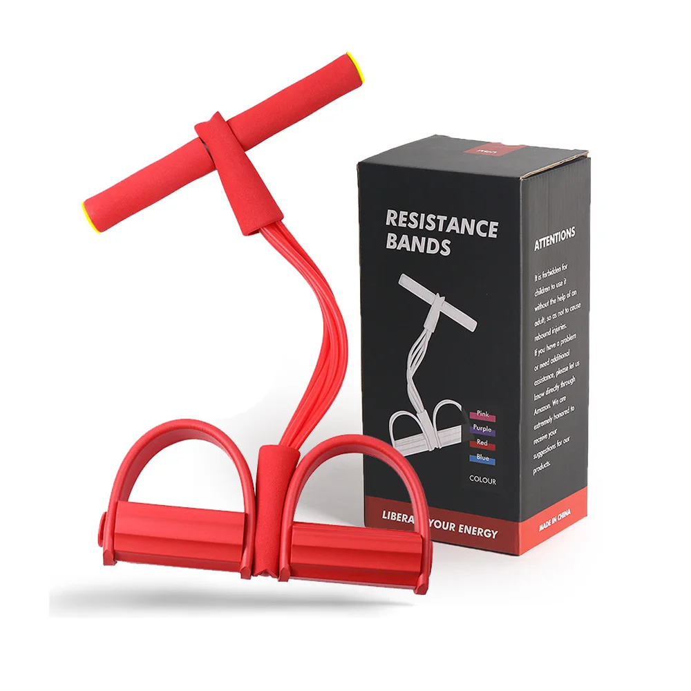 Fitness Resistance Bands Latex Tube Exerciser Pedal 4 Sit-board Rope Pull Elastic Bands