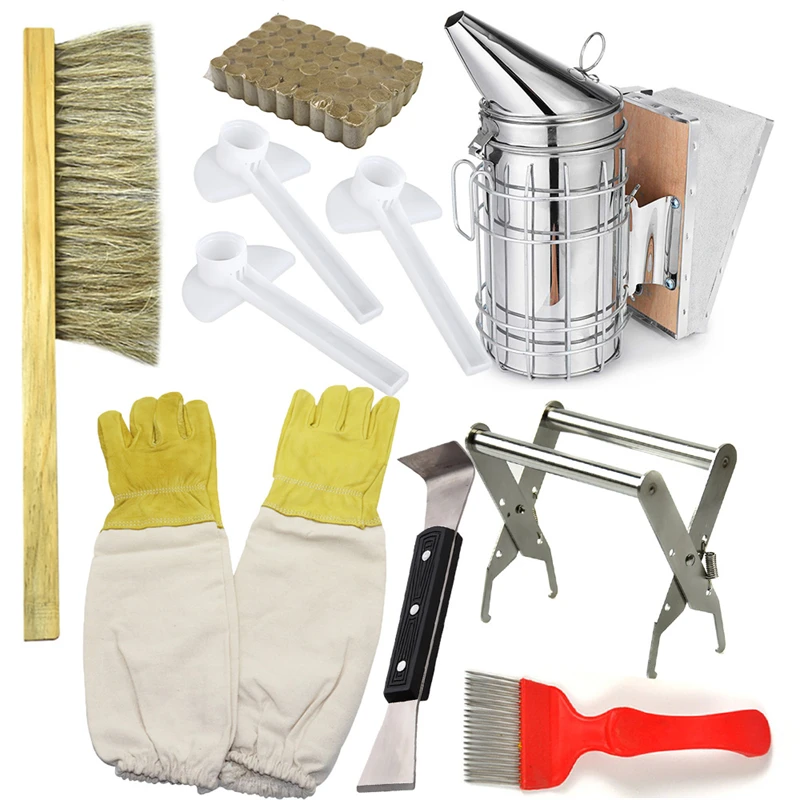 Beekeeping Tools New Type Beekeeping Kit Basic Beekeeping Hive Tools Multifunction Beehive Kit Bee Gloves