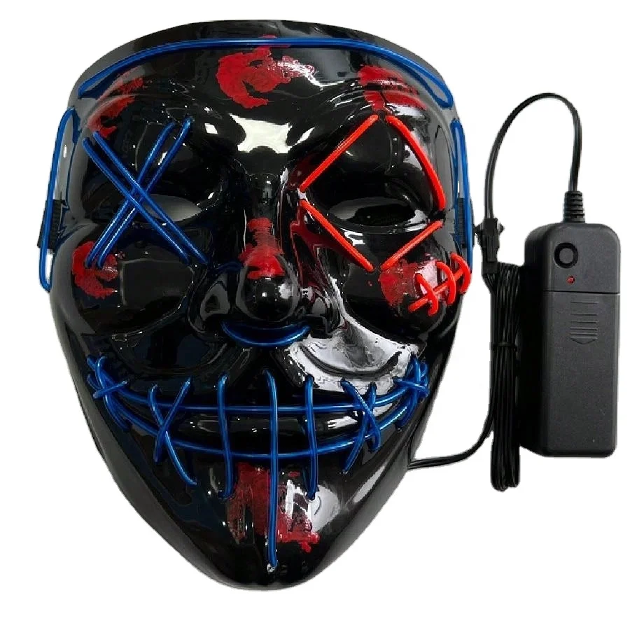 LED Light-Up Guy Fawkes Anonymous V for Vendetta Mask EL Wire Rave Halloween Costume Accessory for Parties