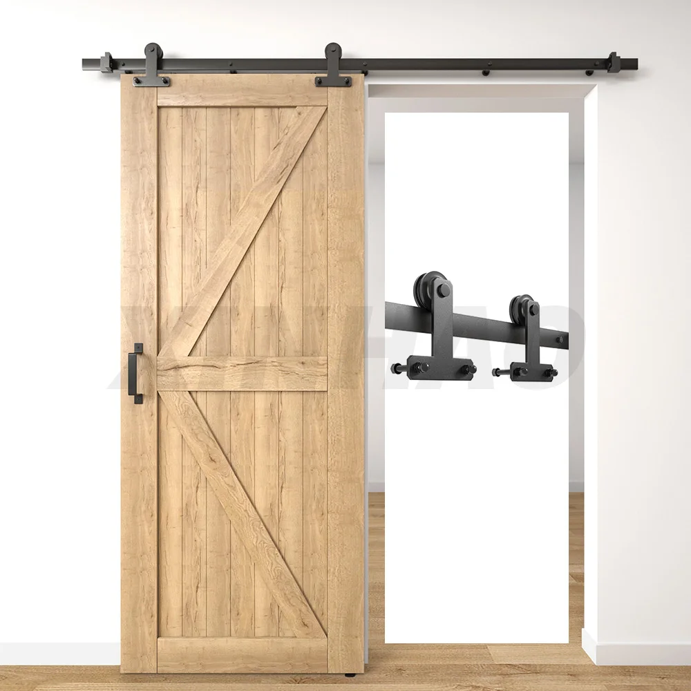 Industrial Modern Style Sliding Barn Door System With Soft Close Sliding Barn Door Hardware Kit Interior Rolling Sliding System