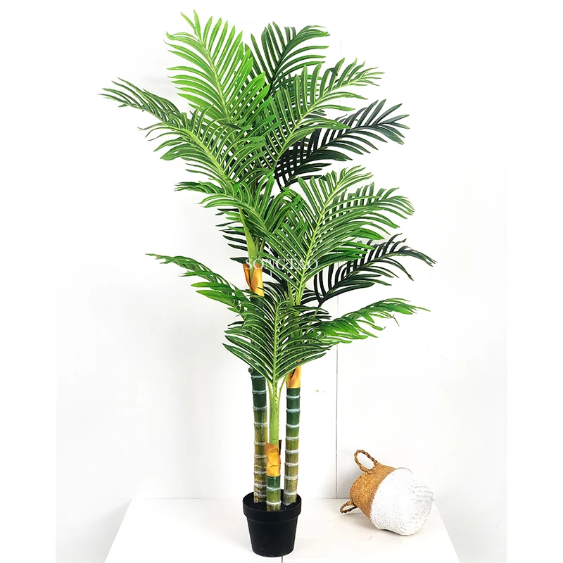 Высокое качество комнатный Декор 150 см мини большой тропический искусственный натуральный зеленый пластик пальмовое растение