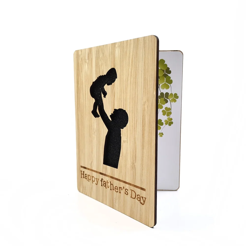 
Wooden Fathers Day Card; Perfect Happy Fathers Day Gift for Husband and Dad 