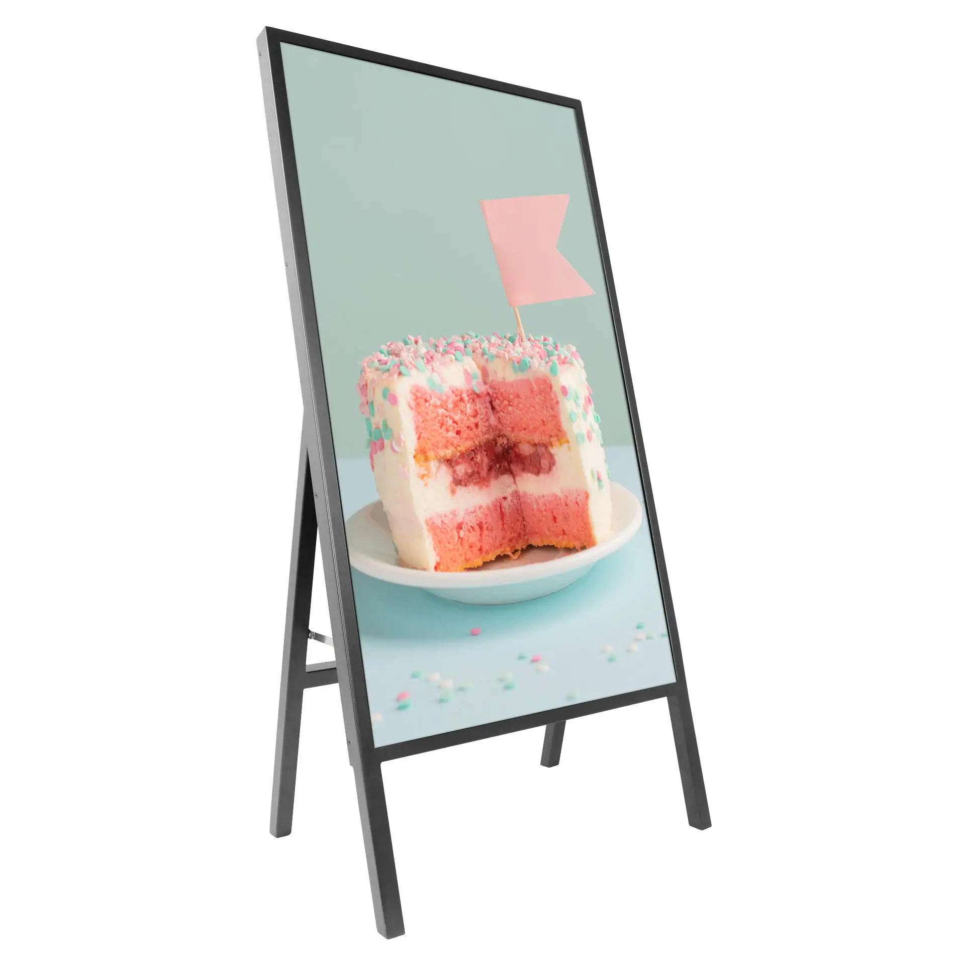 32' Foldable Media Player Digital Signage Ad display Retail Store Marketing Floor Stand LCD Kiosk